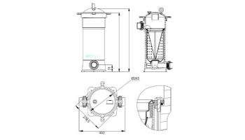 Waterco C75 Trimline Bag Filter Housing 87 PSI | Bag Sold Sepatately | 37610750