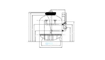 Waterco Micron SM-Series SM1050 42" Commercial Side Mount Bead Sand Filter | 3" Connections 9.62 Sq. Ft. 192 GPM | 220042341B