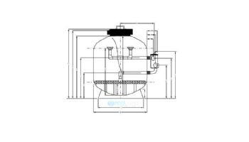 Waterco Micron SM-Series SM500 20" Side Mount Sinking Bead Sand Filter | 2.12 Sq. Ft. 42 GPM | 220008204BS-NV