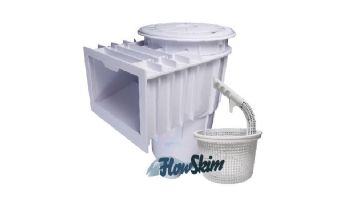 Custom Molded Products In Ground Gunite Skimmer with Flowskim Basket ABS Unibody | White Body | White Cover/Collar | 2" Socket Float Valve | 25100-140-000	