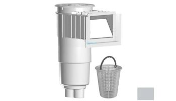 AquaStar Flow Star Skimmer with Water Stop Face, Float Assembly, Basket, Lid, Adjustable Collar and 9" Ultra Basket | Light Gray | SKR103-L