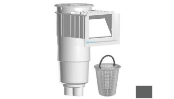 AquaStar Flow Star Skimmer with Water Stop Face, Float Assembly, Basket, Lid, Adjustable Collar and 9" Ultra Basket | Dark Gray | SKR105-L