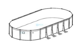 Coronado 8' x 12' Oval 54" Sub-Assy for CaliMar Above Ground Pools | Resin Top Rails | 5-4981-139-54