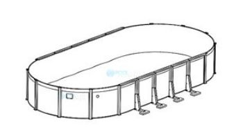 Coronado 12' x 18' Oval 54" Sub-Assy for CaliMar Above Ground Pools | Resin Top Rails | 5-4982-139-54