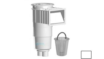 AquaStar Flow Star Skimmer with Flush Face, Float Assembly, Basket, Lid, Adjustable Collar and 9" Ultra Basket | White | SKR201-L