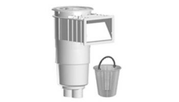 AquaStar Flow Star Skimmer with Flush Face, Float Assembly, Basket, Lid, Adjustable Collar and 9" Ultra Basket | White | SKR201-L