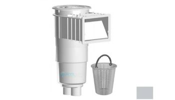 AquaStar Flow Star Skimmer with Flush Face, Float Assembly, Basket, Lid, Adjustable Collar and 9" Ultra Basket | Light Gray | SKR203-L