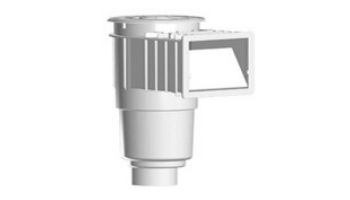 AquaStar Flow Star Skimmer with Flush Face, Float Assembly, Basket, Lid, Adjustable Collar and 4" Socket Sump | White | SKR201D