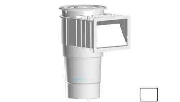 AquaStar Flow Star Skimmer with Flush Face, Float Assembly, Basket, Lid, Adjustable Collar and 6" Socket Sump | White | SKR201F