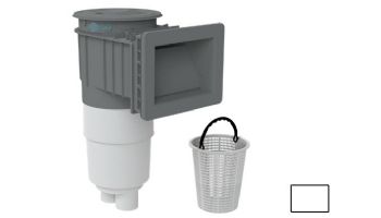 AquaStar Flow Star Water Bonded Skimmer with 5" Deep Throat, Float Assembly, Basket, Lid and Adjustable Collar for Fiberglass | White | SKRFL12B101