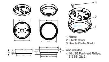 AquaStar Fillable Standard 10" Skimmer Lid and Frame | White | FL10101