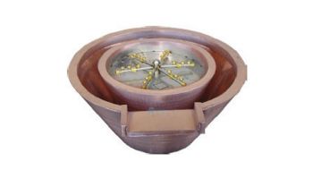 Bobe Artisian Series Round Water + Fire Bowl Original Lip | Manual Ignition Natural Gas | 32" X 12" | Copper | RCPPMFRA-32-NG