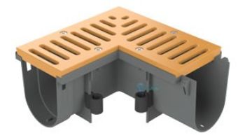 AquaStar 90Deg. Sump Dry Deck, Deck Drain | Medium Gray | DD6117