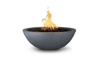 The Outdoor Plus 27" Sedona Concrete Fire Bowl | 12V Electronic Ignition - Natural Gas | Gray | OPT-27RFOE12V-GRY-NG