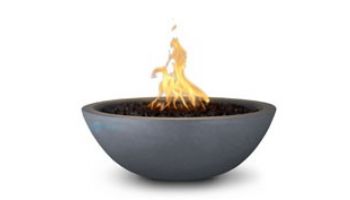 The Outdoor Plus 27" Sedona Concrete Fire Bowl | 12V Electronic Ignition - Natural Gas | Natural Gray | OPT-27RFOE12V-NGY-NG