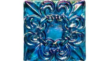 National Pool Tile Deco Accent Glass Tiles 3x3 Fleur de Lis Motif | Rainbow | OCN-RNFLEURSM