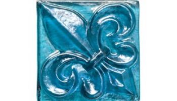 National Pool Tile Aquascapes 3" x 3" Fleur de Lis Single Glass Deco | Bondi | OCN-BIFLEURBG