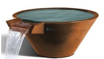 Slick Rock Concrete 22" Conical Cascade Water Bowl | Mahogany | Copper Spillway | KCC22CSPC-MAHOGANY