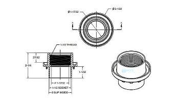 AquaStar Light Niche / Return Fitting | Fits Inside 2" Pipe | White | 3701