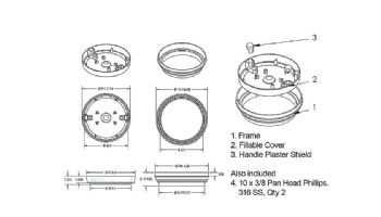 AquaStar Flow Star Water Bonded Skimmer with Flush Face, Float Assembly, Basket, Clear Fill Lid and Adjustable Collar | Tan | SKR17108FL100