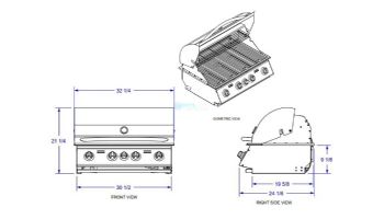 Bullet By Bull 4-Burner Stainless Steel Built-In Natural Gas Grill | 86329