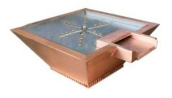Bobe Builder Series Water + Fire Bowl | Manual Ignition Natural Gas | 24" X 12" | Hammered Copper | BCPPMFWHHA-24-NG