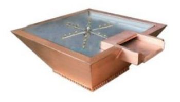 Bobe Builder Series Water + Fire Bowl | Automatic Ignition Propane Gas | 32" X 12" | Hammered Copper | BCPPMFWHHC-32-LP