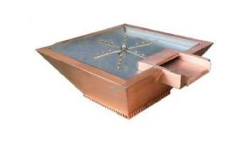 Bobe Builder Series Water + Fire Bowl | Manual Ignition Propane Gas | 24" X 12" | Hammered Copper | BCPPMFWHHA-24-LP