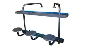Global Pool Products 3-Seat Swim-Up Bar | Gray Powder Coated Structure with Gray Top | GPPOTE-3ST-GRAY