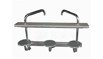 Global Pool Products 3-Seat Swim-Up Bar Top | Silver Vein Powder Coated Frame - Gray Top | GPPOTE-3ST-SV-S