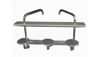 Global Pool Products 3-Seat Swim-Up Bar | Gray Powder Coated Structure with Tan Top | GPPOTE-3ST-TAN