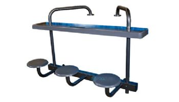 Global Pool Products 3-Seat Swim-Up Bar | Gray Powder Coated Structure with Tan Top | GPPOTE-3ST-TAN