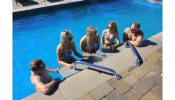 Global Pool Products 3-Seat Swim-Up Bar | Gray Powder Coated Structure with Tan Top | GPPOTE-3ST-TAN