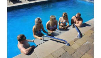 Global Pool Products 3-Seat Swim-Up Bar | Polished Structure with Gray Top | GPPOTE-3ST-POLISH