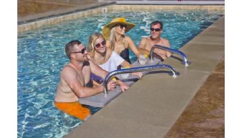 Global Pool Products 3-Seat Swim-Up Bar | Polished Structure with Gray Top | GPPOTE-3ST-POLISH