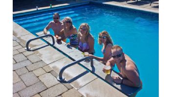 Global Pool Products 5-Seat Swim-Up Bar Top | Silver Vein Powder Coated Frame - Granite Gray Top | GPPOTE-5ST-SV