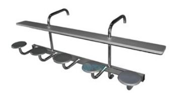 Global Pool Products 5-Seat Swim-Up Bar | Gray Powder Coated Structure with Tan Top | GPPOTE-5ST-TAN