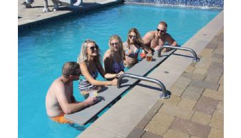 Global Pool Products 5-Seat Swim-Up Bar Top | Silver Vein Powder Coated Frame - Gray Top | GPPOTE-5ST-SV-S