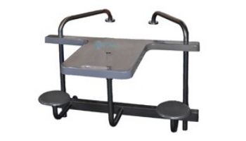 Global Pool Products 2-Seat Swim-Up High-Top Table | Gray Powder Coated Structure with Gray Top | GPPOTE-2STHT-GRAY