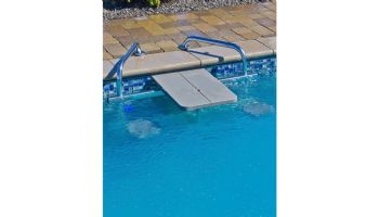 Global Pool Products 2-Seat Swim-Up High-Top Table | Silver Vein Powder Coated Frame - Granite Gray Top | GPPOTE-2STHT-SV