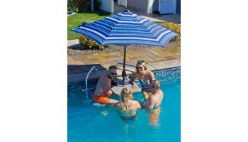 Global Pool Products 2-Seat Swim-Up High-Top Table | Gray Powder Coated Structure with Tan Top | GPPOTE-2STHT-TAN