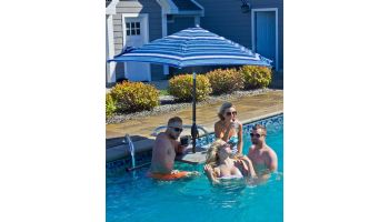 Global Pool Products 2-Seat Swim-Up High-Top Table | Gray Powder Coated Structure with Tan Top | GPPOTE-2STHT-TAN
