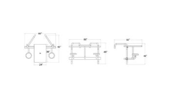 Global Pool Products 2-Seat Swim-Up High-Top Table | Gray Powder Coated Structure with Tan Top | GPPOTE-2STHT-TAN