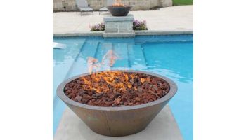 Bobe Fire Pot | Automatic Ignition Natural Gas | 36" x 16" | Copper | RCFPC-36-NG