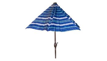 Global Pool Products 7-1/2" Blue Stripped Umbrella for High-Top Table | GPPOTE-2STHT-UMB-G