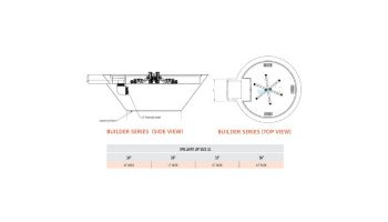 Bobe Builder Series Water + Fire Bowl | Manual Ignition Natural Gas | 24" X 12" | Stainless Steel | BRSPPMFWA-24-NG