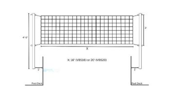 Global Pool Products Volleyball Set | 16' Net & Ball | Copper Vein Poles | No Anchors | GPPOTE-VBS16-CV