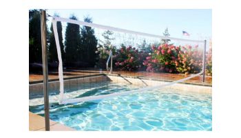 Global Pool Products Volleyball Set | 16' Net & Ball | Silver Vein Poles | No Anchors | GPPOTE-VBS16-SV