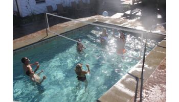 Global Pool Products Volleyball Set | 20' Net with Cooper Vein Powder Coated Stainless Steel Poles | GPPOTE-VBS20-CV