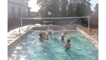 Global Pool Products Volleyball Set | 20' Net with Cooper Vein Powder Coated Stainless Steel Poles | GPPOTE-VBS20-CV